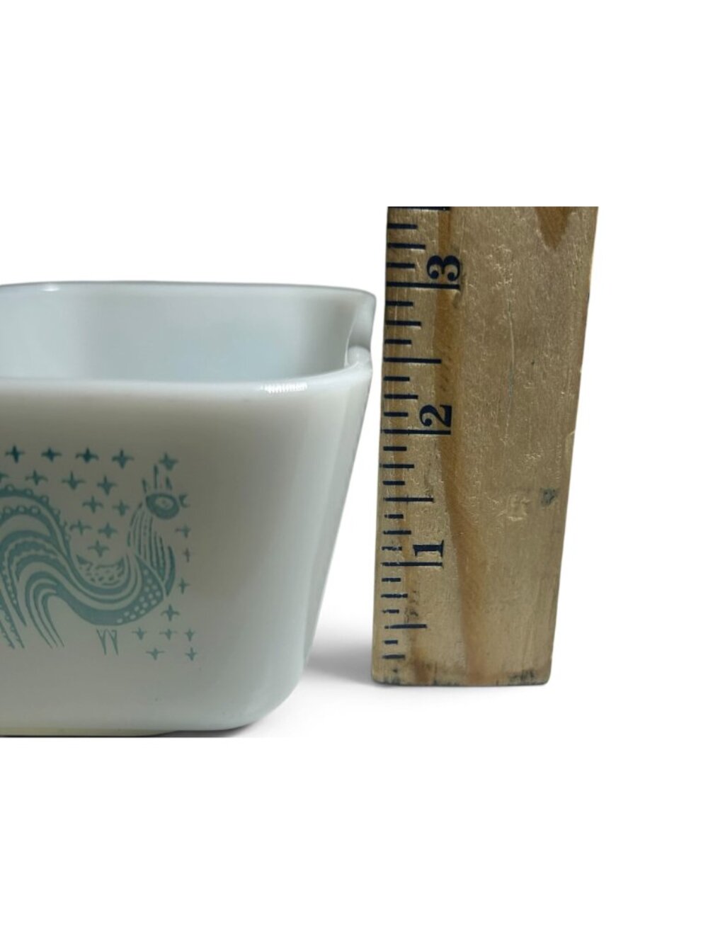Pyrex 502 Butterprint 1.5-Pint Refrigerator Dish Base White Glass Light Blue - Picture 6 of 12